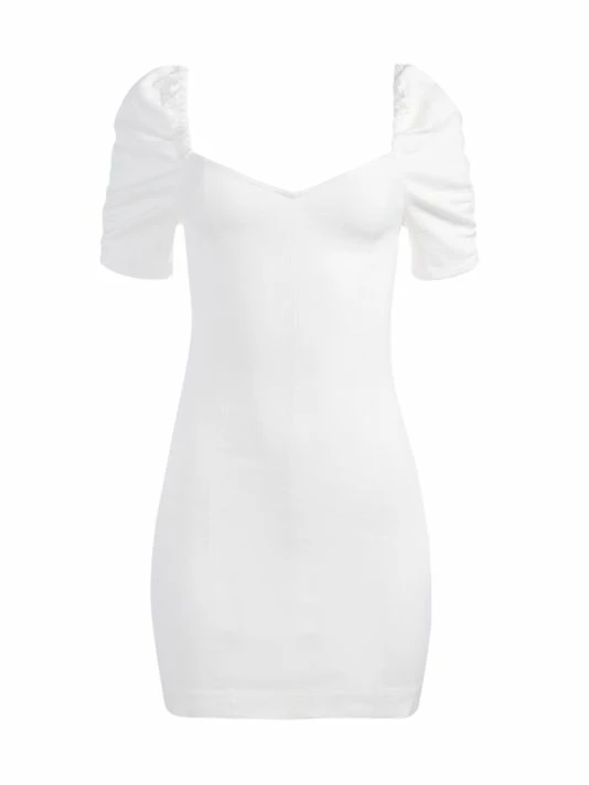 Alice + Olivia Mimi Puff-Sleeve Denim Minidress 3 Alice + Olivia Mimi Puff-Sleeve Denim Minidress