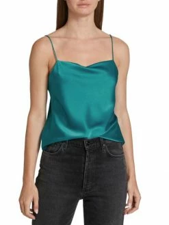 Alice + Olivia Harmon Draped Satin Camisole Top -Alice + Olivia Sales unnamed file 1017