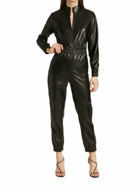 Alice + Olivia Levi Vegan Leather Jumpsuit 4 Alice + Olivia Levi Vegan Leather Jumpsuit - Image 2