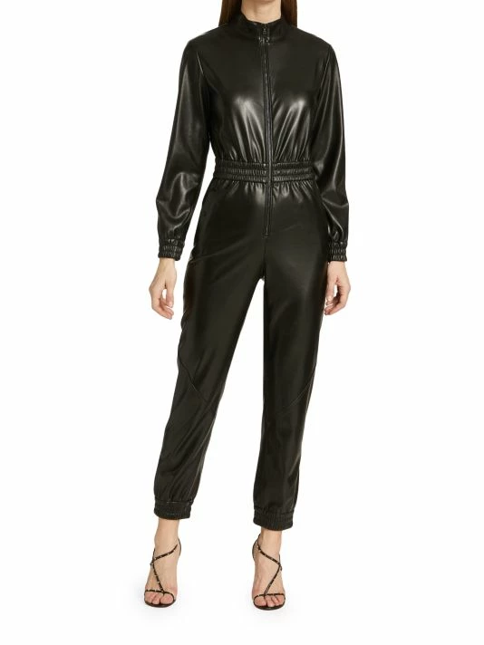Alice + Olivia Levi Vegan Leather Jumpsuit 5 Alice + Olivia Levi Vegan Leather Jumpsuit - Image 3