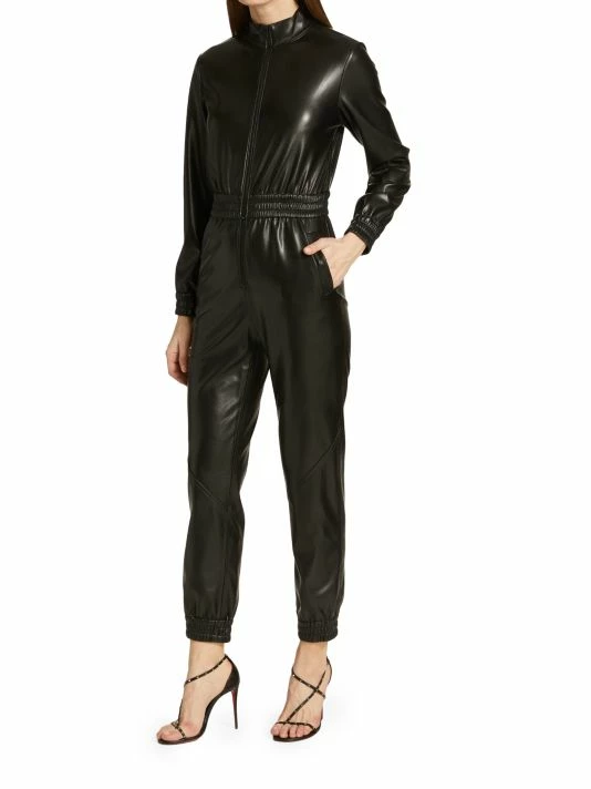 Alice + Olivia Levi Vegan Leather Jumpsuit 6 Alice + Olivia Levi Vegan Leather Jumpsuit - Image 4