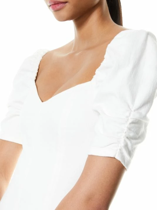 Alice + Olivia Mimi Puff-Sleeve Denim Minidress 7 Alice + Olivia Mimi Puff-Sleeve Denim Minidress - Image 5