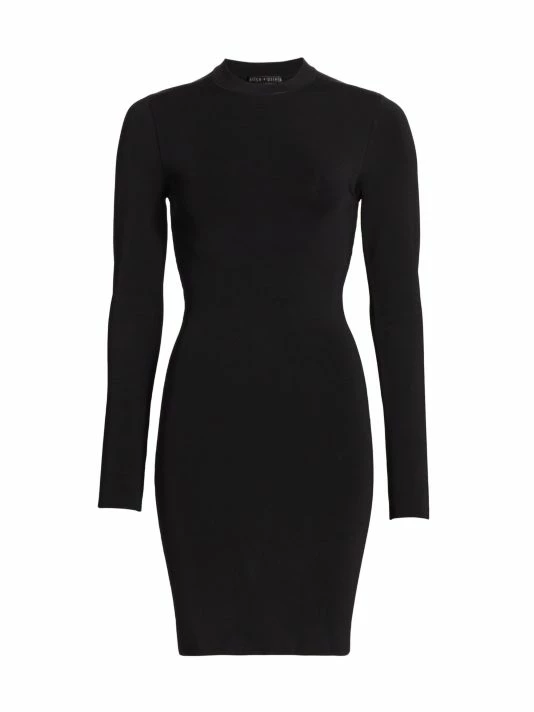 Alice + Olivia Estelle Fitted Minidress Black 5 Alice + Olivia Estelle Fitted Minidress Black - Image 3