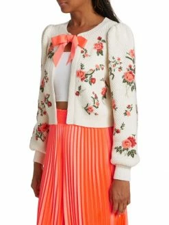 Alice + Olivia Kitty Floral-Embroidered Cardigan -Alice + Olivia Sales unnamed file 1082