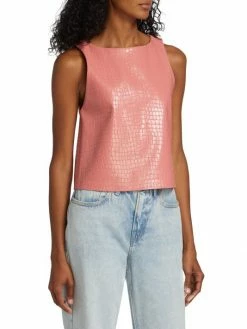 Alice + Olivia Amal Vegan Crocodile Boxy Tank -Alice + Olivia Sales unnamed file 1102