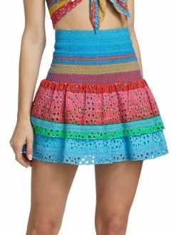 Alice + Olivia Bethie Smocked Cotton Tiered Mini Skirt 11 Alice + Olivia Bethie Smocked Cotton Tiered Mini Skirt -Alice + Olivia Sales unnamed file 1122