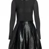 Alice + Olivia Chara Vegan Leather Party Dress