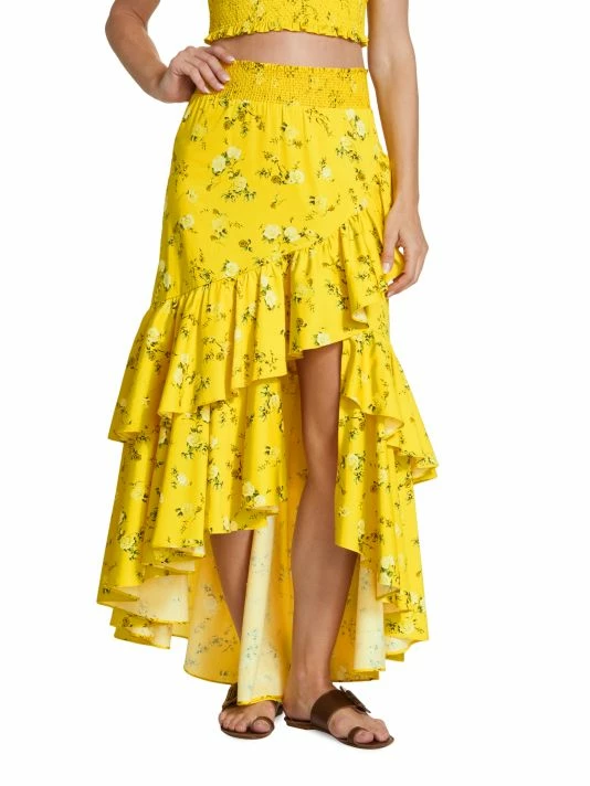 Alice + Olivia Cristina Ruffled Cotton-Blend Wrap-Effect Skirt 5 Alice + Olivia Cristina Ruffled Cotton-Blend Wrap-Effect Skirt - Image 3