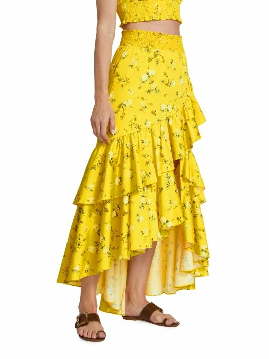 Alice + Olivia Cristina Ruffled Cotton-Blend Wrap-Effect Skirt 6 Alice + Olivia Cristina Ruffled Cotton-Blend Wrap-Effect Skirt - Image 4