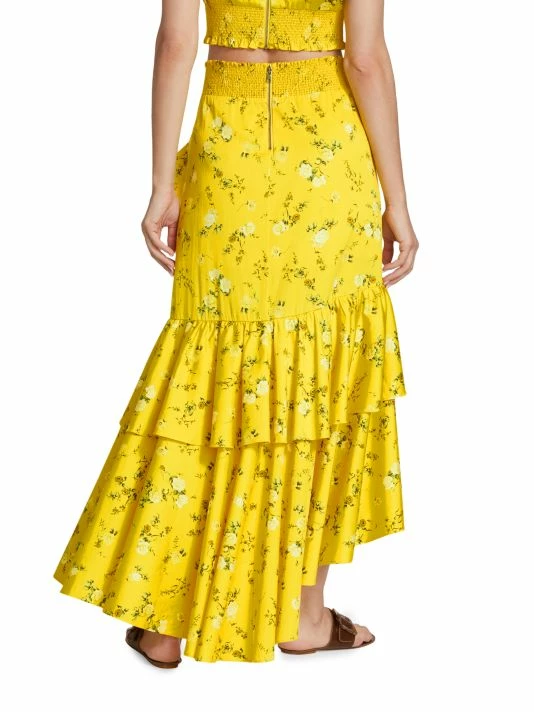 Alice + Olivia Cristina Ruffled Cotton-Blend Wrap-Effect Skirt 7 Alice + Olivia Cristina Ruffled Cotton-Blend Wrap-Effect Skirt - Image 5