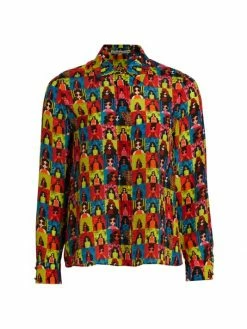 Alice + Olivia Willa Checkered Graphic Shirt