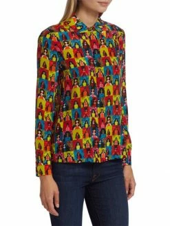 Alice + Olivia Willa Checkered Graphic Shirt -Alice + Olivia Sales unnamed file 1144