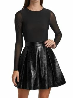 Alice + Olivia Chara Vegan Leather Party Dress -Alice + Olivia Sales unnamed file 115