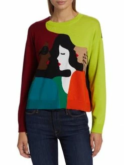Alice + Olivia Gleeson Colorblocked Bead-Embellished Sweater -Alice + Olivia Sales unnamed file 1157