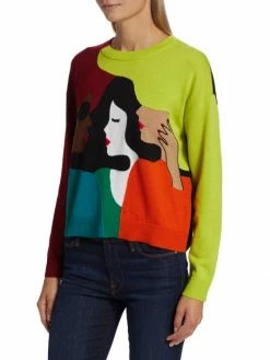 Alice + Olivia Gleeson Colorblocked Bead-Embellished Sweater -Alice + Olivia Sales unnamed file 1158