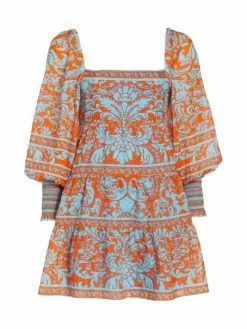 Alice + Olivia Rowen Printed Babydoll Minidress