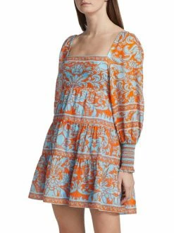 Alice + Olivia Rowen Printed Babydoll Minidress -Alice + Olivia Sales unnamed file 1179
