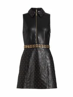 Alice + Olivia Ellis Quilted Faux Leather Dress