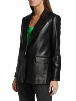 Alice + Olivia Denny Vegan Leather Blazer -Alice + Olivia Sales unnamed file 1214