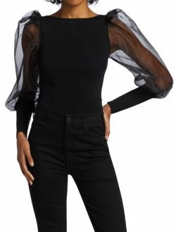 Alice + Olivia Abella Puff-Sleeve Blouse -Alice + Olivia Sales unnamed file 1220