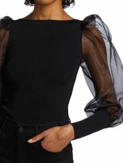 Alice + Olivia Abella Puff-Sleeve Blouse -Alice + Olivia Sales unnamed file 1223