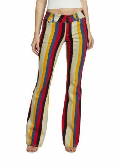 Alice + Olivia Stacey Striped Mid-Rise Bell Bottom Pants -Alice + Olivia Sales unnamed file 1227