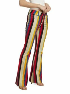 Alice + Olivia Stacey Striped Mid-Rise Bell Bottom Pants -Alice + Olivia Sales unnamed file 1228