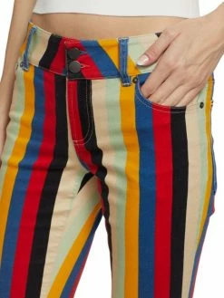 Alice + Olivia Stacey Striped Mid-Rise Bell Bottom Pants -Alice + Olivia Sales unnamed file 1230