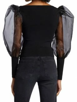 Alice + Olivia Abella Puff-Sleeve Top -Alice + Olivia Sales unnamed file 124