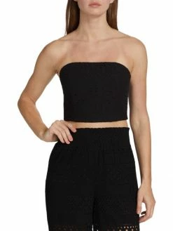 Alice + Olivia Ceresi Smocked Eyelet Cotton Tube Top -Alice + Olivia Sales unnamed file 1240