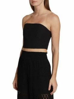 Alice + Olivia Ceresi Smocked Eyelet Cotton Tube Top -Alice + Olivia Sales unnamed file 1241