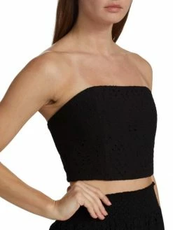 Alice + Olivia Ceresi Smocked Eyelet Cotton Tube Top -Alice + Olivia Sales unnamed file 1243