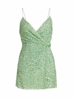 Alice + Olivia Celestine Embellished Wrap Minidress