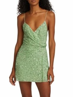 Alice + Olivia Celestine Embellished Wrap Minidress 11 Alice + Olivia Celestine Embellished Wrap Minidress -Alice + Olivia Sales unnamed file 1254