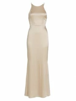 Alice + Olivia Samia Stretch-Silk Fishtail Gown