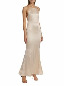 Alice + Olivia Samia Stretch-Silk Fishtail Gown -Alice + Olivia Sales unnamed file 1316