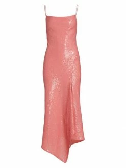 Alice + Olivia Harmony Sequined Asymmetric Slipdress