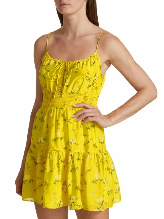 Alice + Olivia Lai Printed Cotton & Silk Minidress 6 Alice + Olivia Lai Printed Cotton & Silk Minidress - Image 4