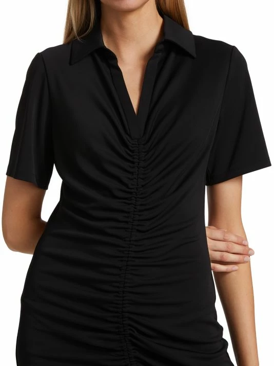 Alice + Olivia Marsha Ruched Polo T-Shirt Dress 8 Alice + Olivia Marsha Ruched Polo T-Shirt Dress - Image 6