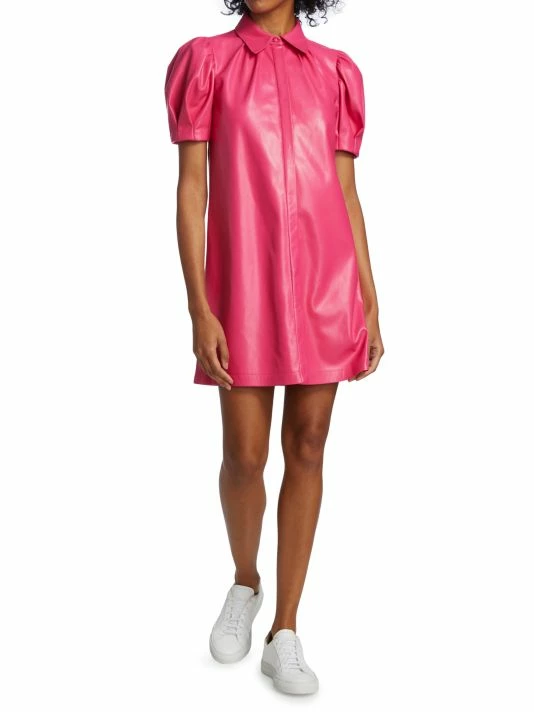 Alice + Olivia Jem Faux Leather Mini Dress Black 4 Alice + Olivia Jem Faux Leather Mini Dress Black - Image 2