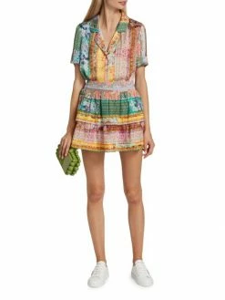 Alice + Olivia Kahlo Printed Button-Front Top -Alice + Olivia Sales unnamed file 1414