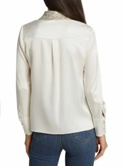 Alice + Olivia Willa Satin Shirt -Alice + Olivia Sales unnamed file 1424