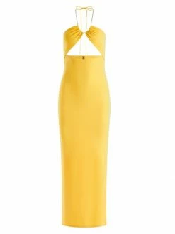 Alice + Olivia Sariya Cut-Out Interlock Knit Maxi-Dress