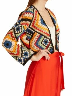 Alice + Olivia Anderson Cropped Crochet Cardigan -Alice + Olivia Sales unnamed file 1489
