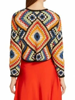 Alice + Olivia Anderson Cropped Crochet Cardigan -Alice + Olivia Sales unnamed file 1490