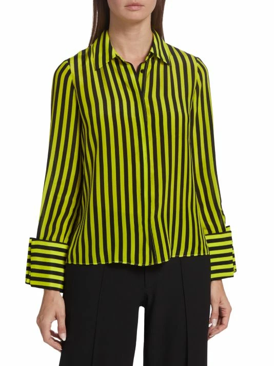 Alice + Olivia Willa Striped Silk Blouse 5 Alice + Olivia Willa Striped Silk Blouse - Image 3
