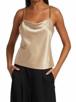 Alice + Olivia Harmon Chain-Strap Satin Tank -Alice + Olivia Sales unnamed file 1544