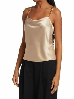 Alice + Olivia Harmon Chain-Strap Satin Tank -Alice + Olivia Sales unnamed file 1545