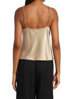 Alice + Olivia Harmon Chain-Strap Satin Tank -Alice + Olivia Sales unnamed file 1546