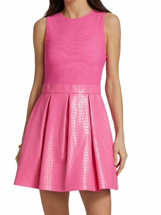 Alice + Olivia Chara Croc-Embossed Party Dress 5 Alice + Olivia Chara Croc-Embossed Party Dress - Image 3